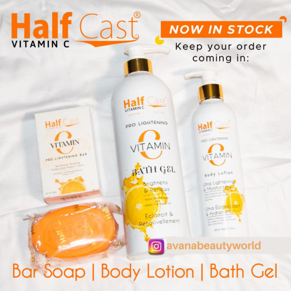 Glow halfcast vitamin C lotion+gel+bar soap