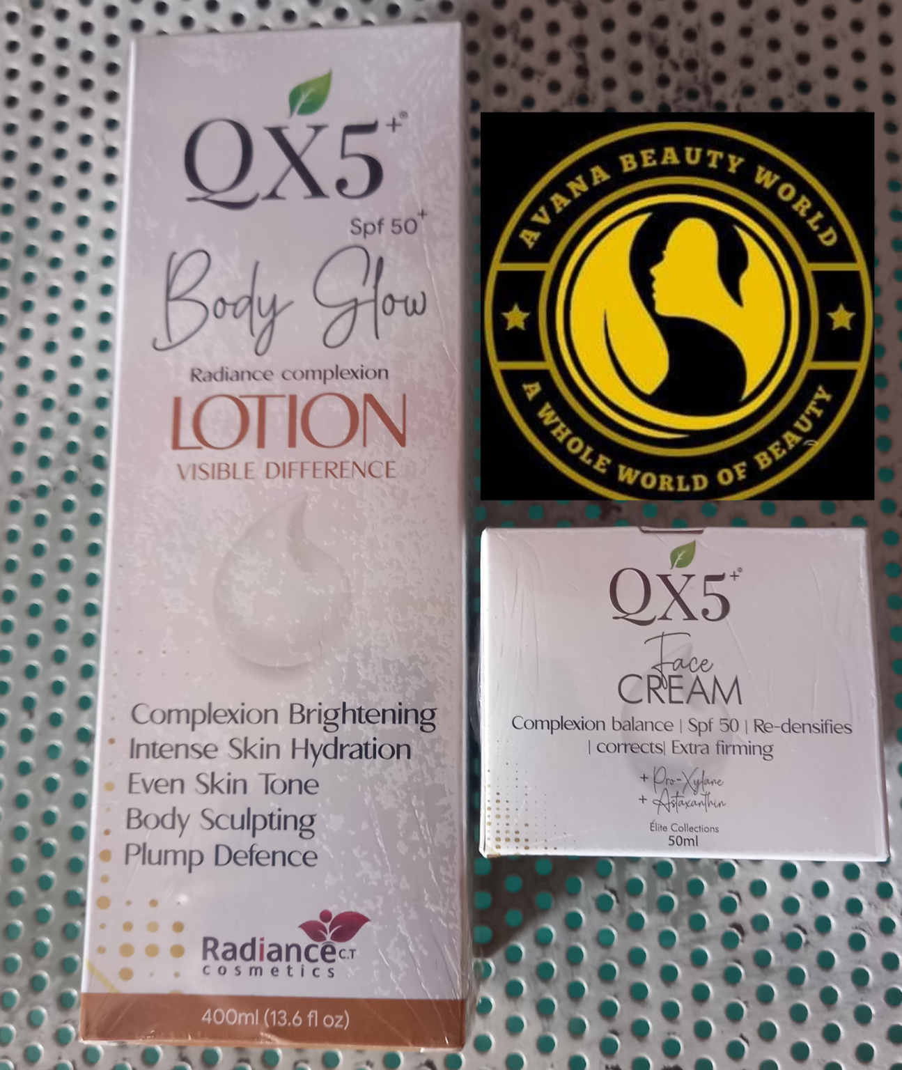 Qx5 Body glow lotion ( Radiant complexion)+face cream - Avana Beauty WORLD